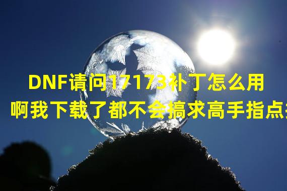 DNF请问17173补丁怎么用啊我下载了都不会搞求高手指点指点