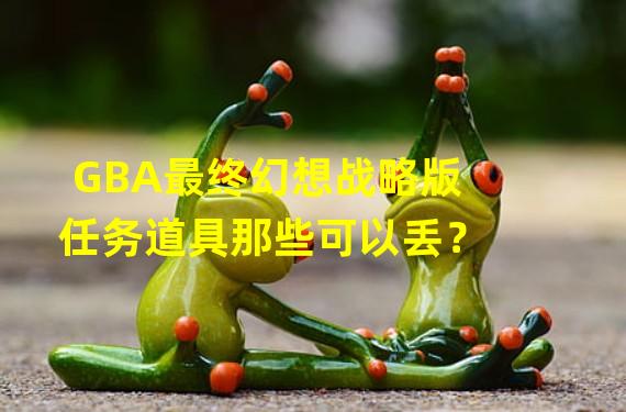 GBA最终幻想战略版任务道具那些可以丢？