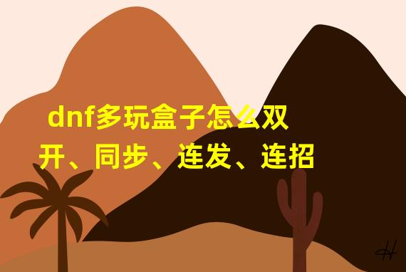 dnf多玩盒子怎么双开、同步、连发、连招