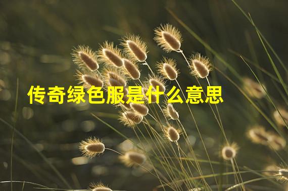 传奇绿色服是什么意思