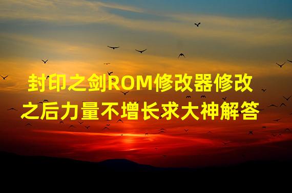 封印之剑ROM修改器修改之后力量不增长求大神解答