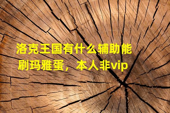 洛克王国有什么辅助能刷玛雅蛋，本人非vip