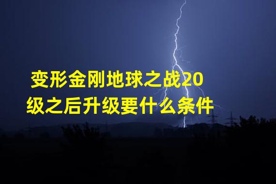 变形金刚地球之战20级之后升级要什么条件