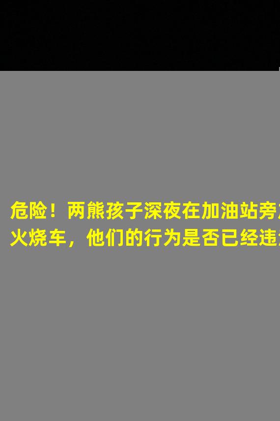 危险！两熊孩子深夜在加油站旁放火烧车，他们的行为是否已经违法了？