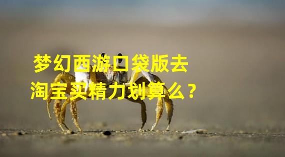 梦幻西游口袋版去淘宝买精力划算么？