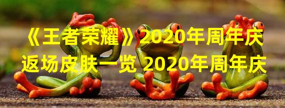 《王者荣耀》2020年周年庆返场皮肤一览 2020年周年庆