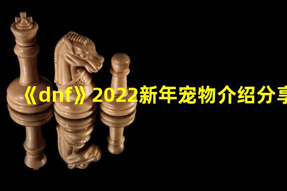 《dnf》2022新年宠物介绍分享 