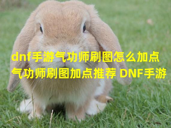 dnf手游气功师刷图怎么加点 气功师刷图加点推荐 DNF手游