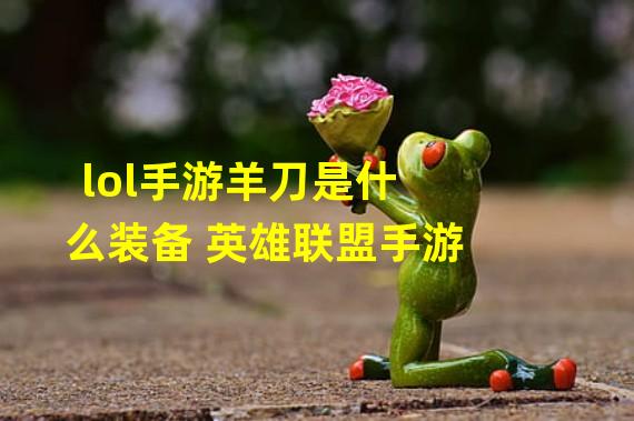 lol手游羊刀是什么装备 英雄联盟手游 