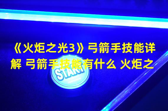 《火炬之光3》弓箭手技能详解 弓箭手技能有什么 火炬之