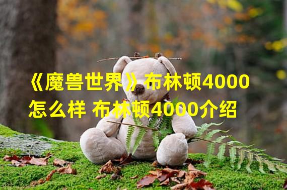 《魔兽世界》布林顿4000怎么样 布林顿4000介绍  