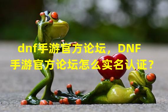 dnf手游官方论坛，DNF手游官方论坛怎么实名认证？