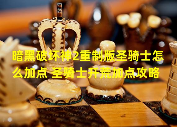 暗黑破坏神2重制版圣骑士怎么加点 圣骑士开荒加点攻略