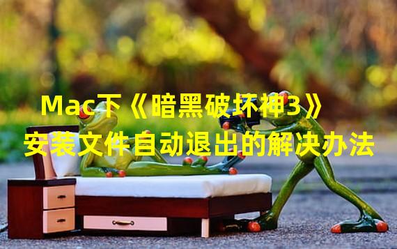 Mac下《暗黑破坏神3》安装文件自动退出的解决办法