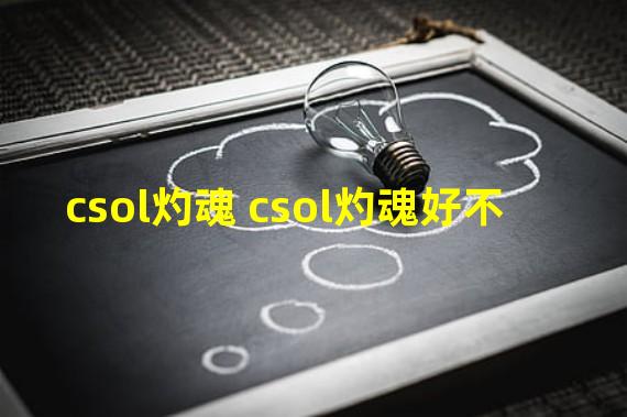 csol灼魂 csol灼魂好不