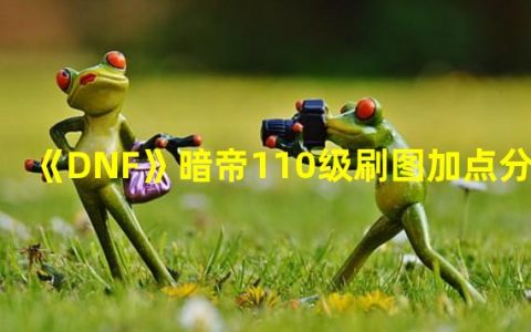 《DNF》暗帝110级：刷图加点大揭秘