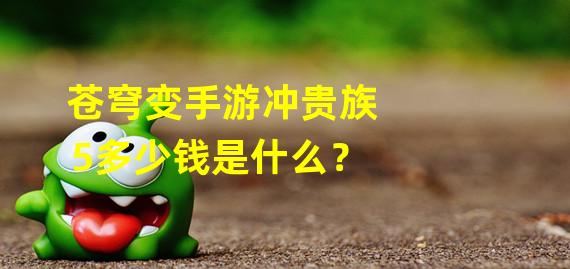 苍穹变手游冲贵族5多少钱是什么？