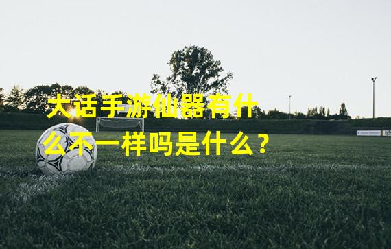 大话手游仙器有什么不一样吗是什么？