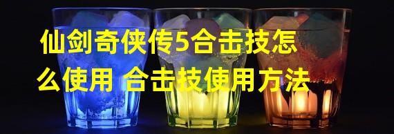 仙剑奇侠传5合击技怎么使用 合击技使用方法