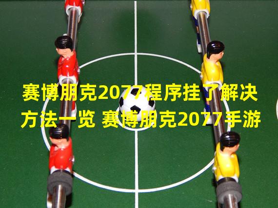 赛博朋克2077程序挂了解决方法一览 赛博朋克2077手游