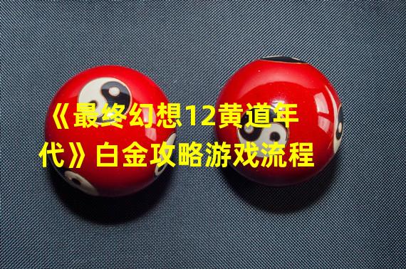 《最终幻想12黄道年代》白金攻略游戏流程