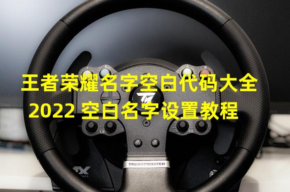 王者荣耀名字空白代码大全2022 空白名字设置教程