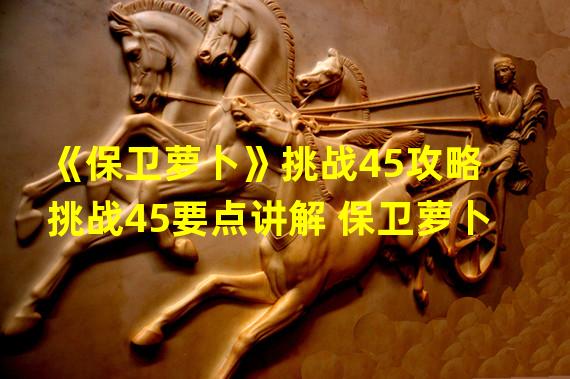 《保卫萝卜》挑战45攻略 挑战45要点讲解 保卫萝卜