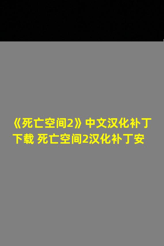 《死亡空间2》中文汉化补丁下载 死亡空间2汉化补丁安