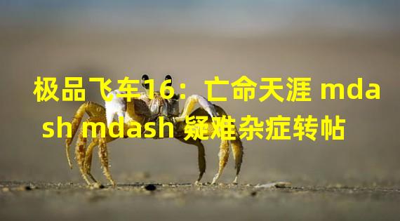 极品飞车16：亡命天涯 mdash mdash 疑难杂症转帖(有你需要的)