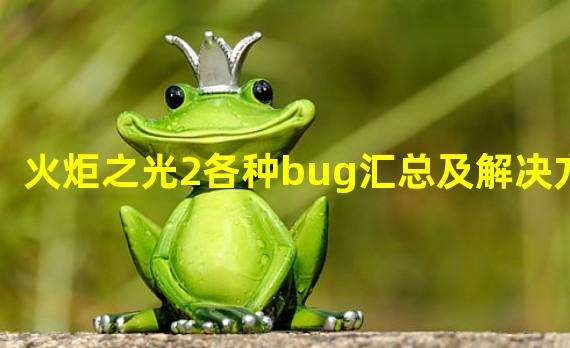 火炬之光2各种bug汇总及解决方法