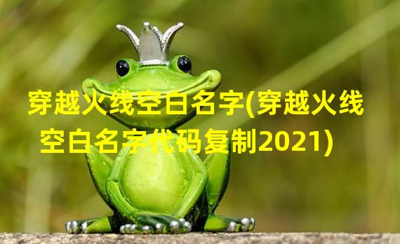 穿越火线空白名字(穿越火线空白名字代码复制2021)