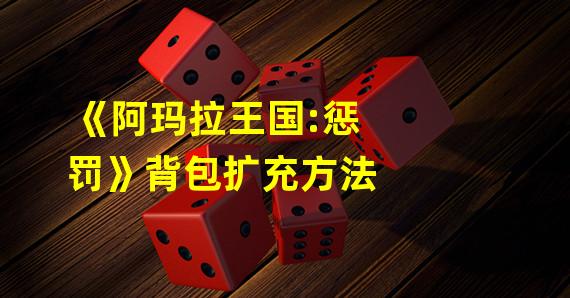 《阿玛拉王国:惩罚》背包扩充方法