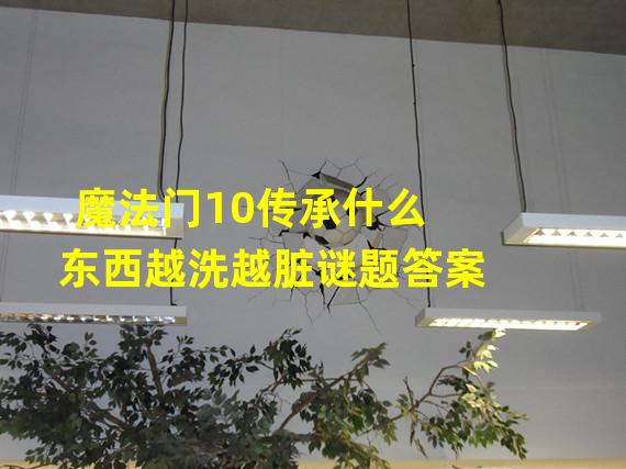 魔法门10传承什么东西越洗越脏谜题答案