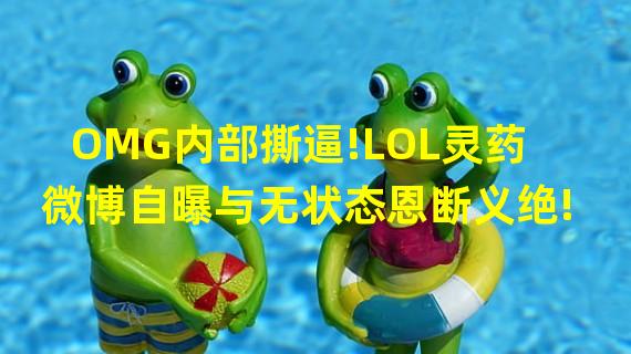 OMG内部撕逼!LOL灵药微博自曝与无状态恩断义绝!