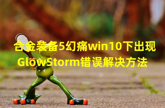 合金装备5幻痛win10下出现GlowStorm错误解决方法指引