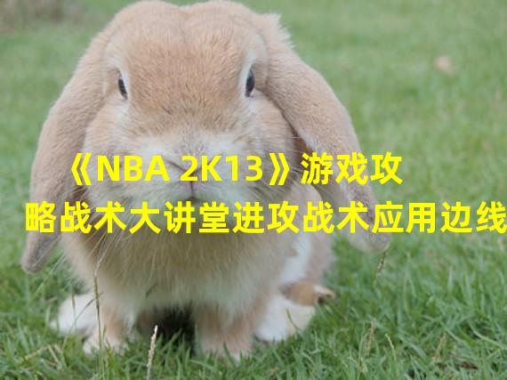 《NBA 2K13》游戏攻略战术大讲堂进攻战术应用边线