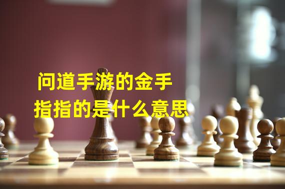 问道手游的金手指指的是什么意思