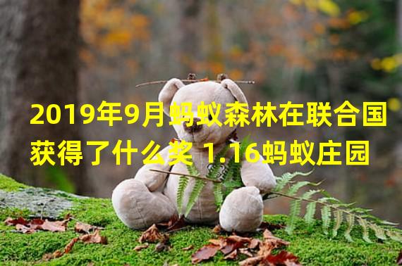 2019年9月蚂蚁森林在联合国获得了什么奖 1.16蚂蚁庄园