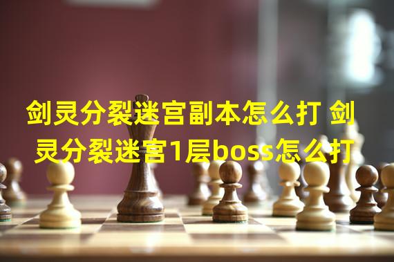 剑灵分裂迷宫副本怎么打 剑灵分裂迷宫1层boss怎么打