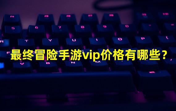 最终冒险手游vip价格有哪些？