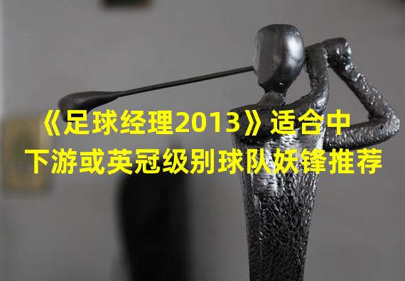 《足球经理2013》适合中下游或英冠级别球队妖锋推荐