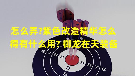 怎么弄?紫色改造精华怎么得有什么用? 御龙在天装备