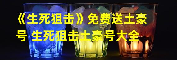 《生死狙击》免费送土豪号 生死狙击土豪号大全