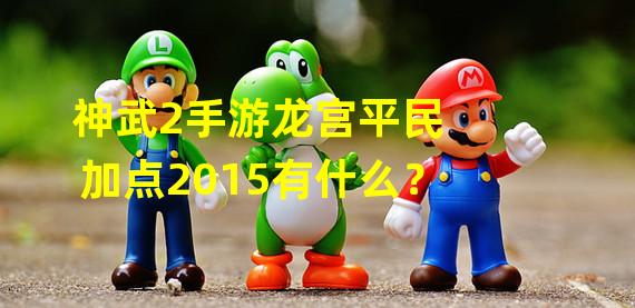 神武2手游龙宫平民加点2015有什么？